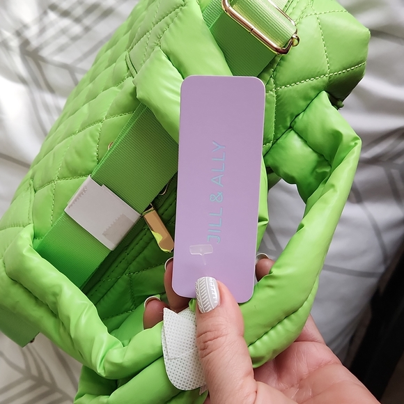 Green Quilted Plush Purse - Picture 2 of 5